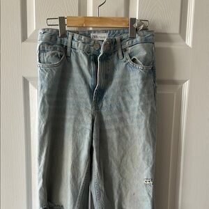 Zara Light Blue Distressed Jeans